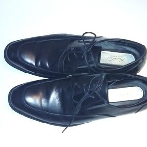 Kenneth Cole Silver Technology Black Leather Oxford Lace up Shoe